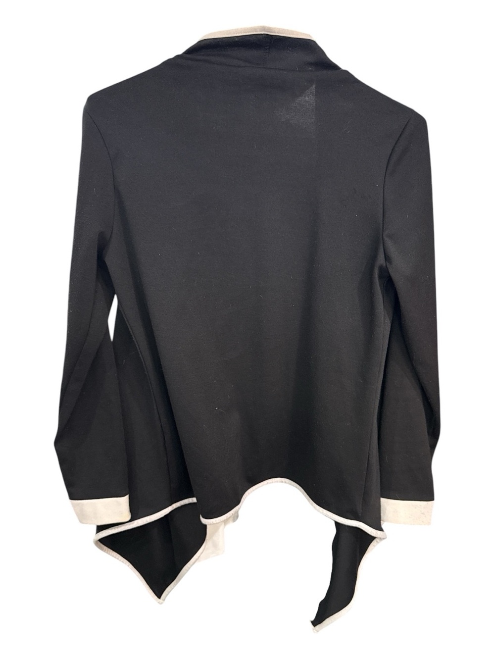 Boohoo Black Open Front Waterfall Cardigan with Contrast Trim size 8 - Picture 4 of 5